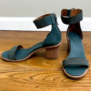 FRYE Brielle Scallop back zipped heeled sandal